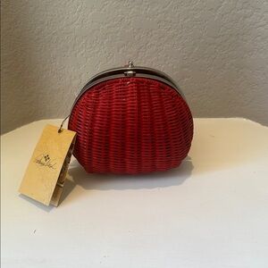 Patricia Nash Melfi Oval Clam Rattan Bag